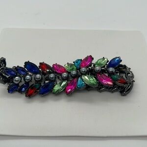 Betsy Johnson Star power bracelet, fuchsia blue navy silver pearls